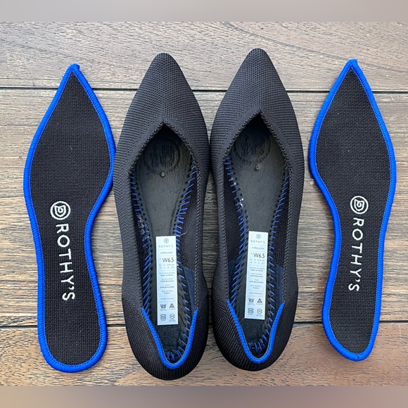 Rothy’s The Point Black Flats Womens size 6.5 - Picture 2 of 10